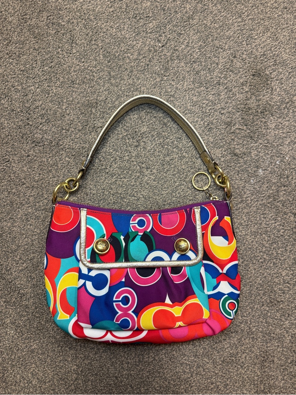 Vintage Coach Groovy Poppy Multicolor Y2K shoulder ba… - Gem